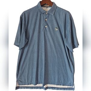 PETER‎ MILLAR Summer Comfort Blue w/ Resort Logo Short Sleeve Collared Polo L